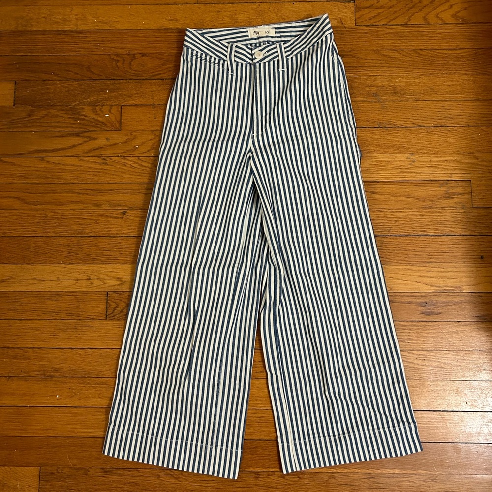 Madewell striped wide-leg jeans